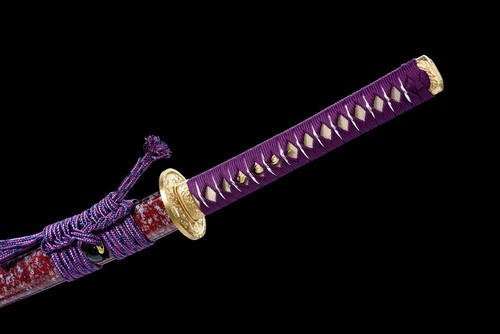 Funtional Sharp Purple Japanese Katana Sword 1095 Steel Full Tang Real Rayskin - Picture 4 of 14