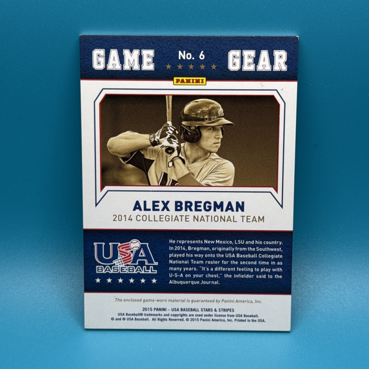 アレックス・ブレグマン フィギュア Alex Bregman 2015 USA Stars & Stripes Game Gear Jerseys #6 042/299