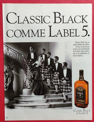 Pressewerbung: Alkoholisches Getränk WHISKY LABEL 5 - 3 KATZEN FIDO 1987