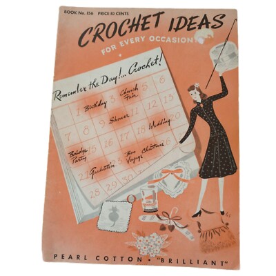 1940 Crochet Ideas For Every Occasion Booklet Vintage Doily Ornaments Ephemera