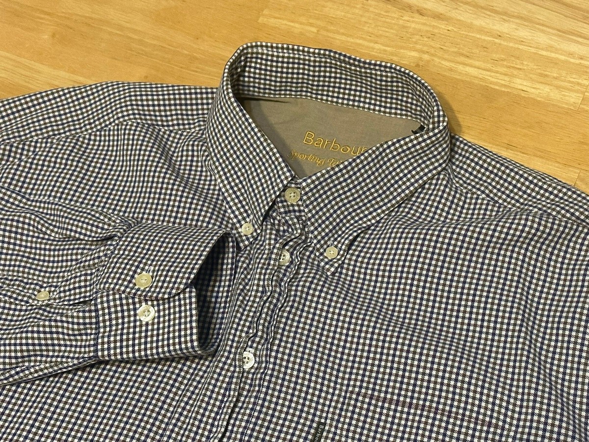 Barbour Plaid Shirt XXL Mens Long Sleeve Country Sporting Tattersall Classic