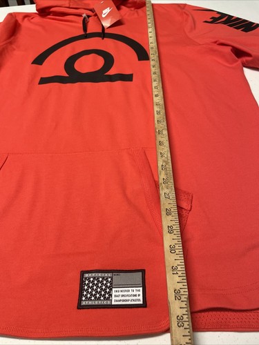 Nike Air Pivot Mens XXL Pullover Short Sleeve Orange Basketball Hoodie - NWT - Picture 3 of 9
