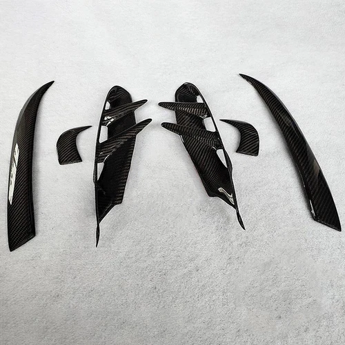 Front Bumper Air Intake Spoiler Cover Real Carbon Fiber For Porsche Taycan 20-22 - Picture 4 of 5