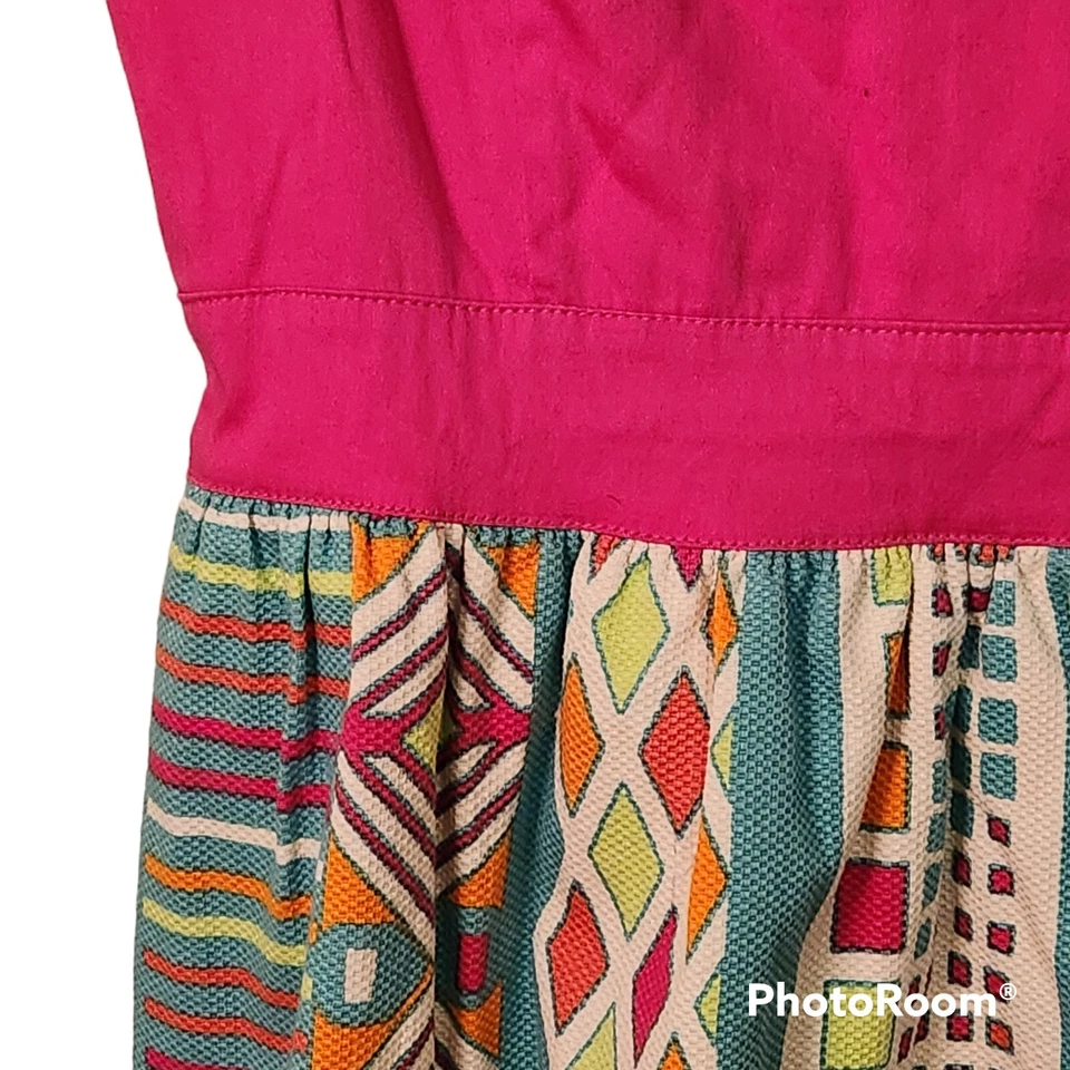 Judith March Dress Womens Size M Retro Pink Multicolor Skirt PIn Up Barbiecore - Imagem 4 de 4