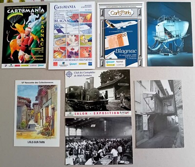 BG - Lot 8 cartes postales Salons ou expos Clubs Cartophiles - non écrites