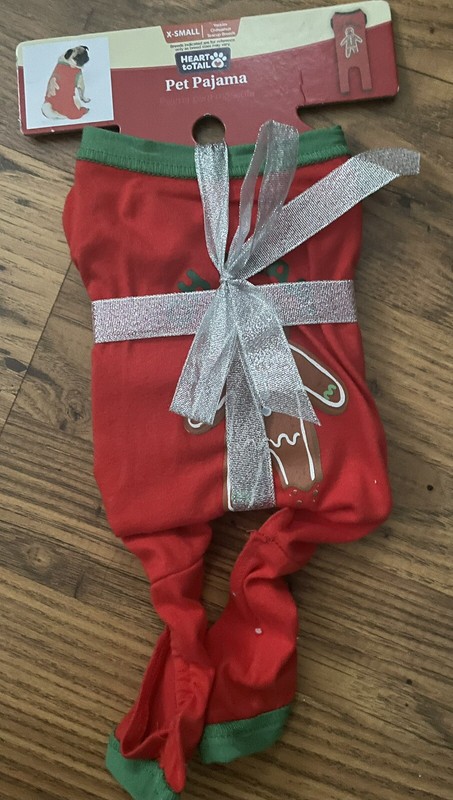 Heart to Tail Holiday Pet Pajamas - Ginger Snap, XSmall