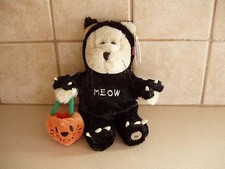 STARBUCKS HALLOWEEN BEARISTA BEAR IN BLACK CAT SUIT JACK-O-LANTERN NWT FREE SHIP