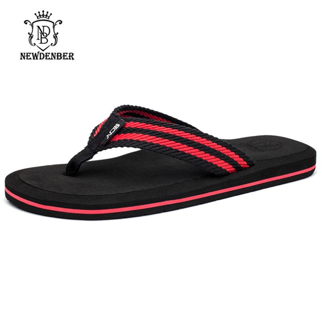 Newdenber US 7-15 Summer Men Black Flip Flops Beach Sandals Casual Slippers Shoe | eBay