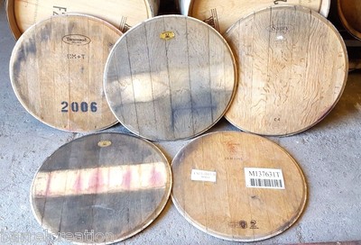 Authentic Wine Barrel Head Solid Oak With cooperage Logo FREE SHIPPING!