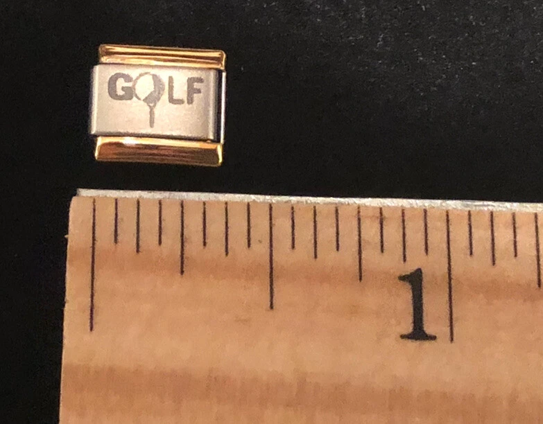 UBERRY Golf Italian Charm Bracelet Link Gold tone Preowned eBay