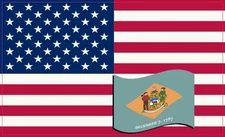 5 X 3 America and Delaware Flag Magnet Vinyl Patriotic Car Vehicle Magnets