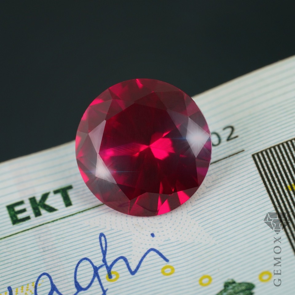 Ruby Loose Gemstone Genuine Lab-Grown Faceted Round Cut Raspberry Red ...
