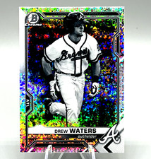 Drew Waters 2021 Bowman Chrome #BCP-160 Prospect Black White Mini Diamonds