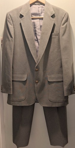 70s Vintage Haggar Gray Size 40R 32x32 Polyester Stretch Mens 2pc Swanky Suit
