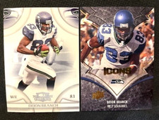 NFL - Deion Branch 2008 Donruss Threads & 2008 Upper Deck ICONS - Seahawks