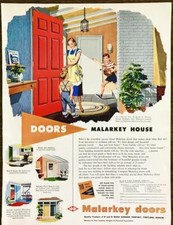 1952 Malarkey Doors PRINT AD Architect George Cooper Rudolph Entrance Way Design