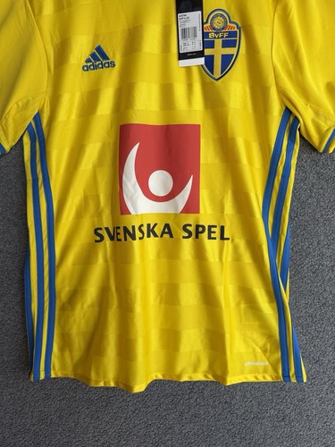 adidas 2016 Sweden SvFF Football National Team Men's Home Jersey Size M Men’s - Picture 3 of 7