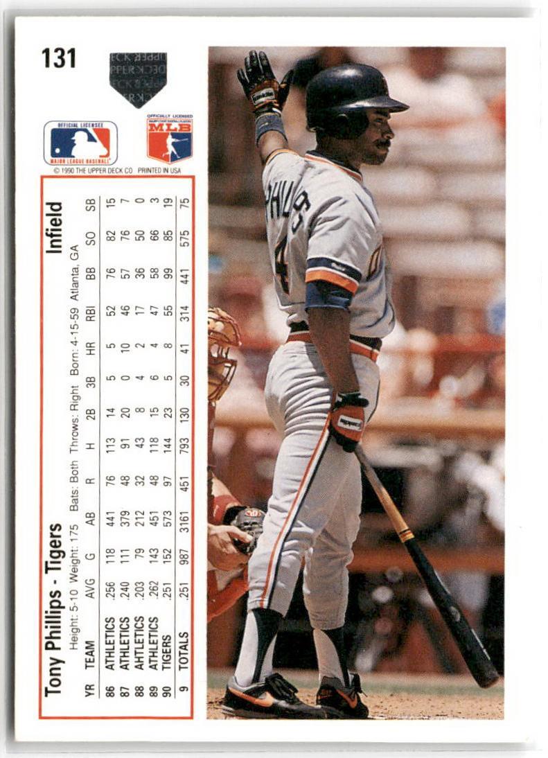 Tony Phillips 1991 Upper Deck #131b - K8794 | eBay