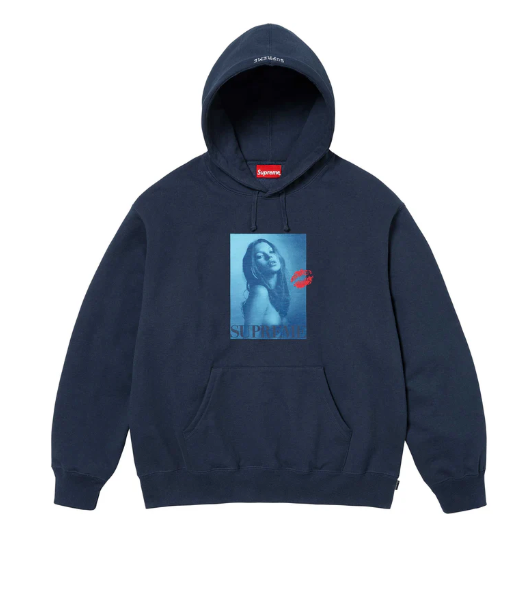 Supreme Kate Moss Hooded Sweatshirt Navy Blue Mens Size Large | eBay
