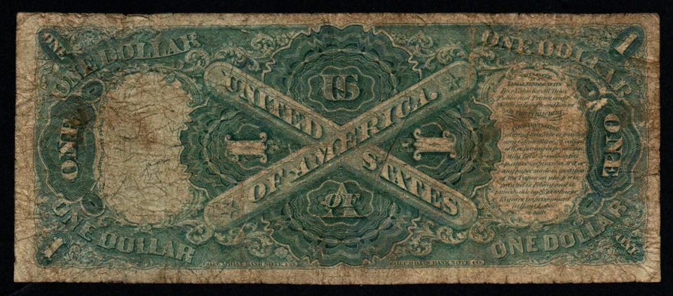 1875 $1 SCARCE LARGE SIZE Legal Tender United States Note! - Image 2 of 2