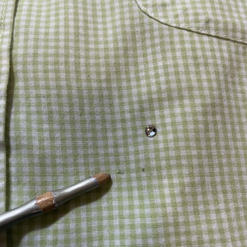 Mili Designs Womens Button Up Shirt Size L Green Butterflies Appliqué Rhinestone - Picture 4 of 13