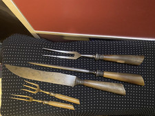 Carving Cutlery Set Horn Handle Antique
