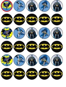 30 Batman Edible Cupcake Toppers Party Cake Decoration Pre Cut