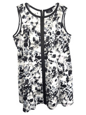 Seth Aaron Plus Size 20W Dress Sleeveless A Line Floral Scuba White Black 814
