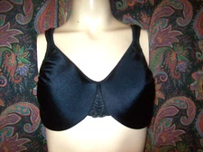 Vtg Curvation Black Full Figure Seamless Unpadded Underwire Bra 40D