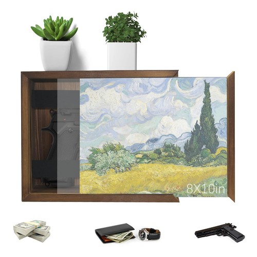 Hidden Wall Gun Safe for Home Solid Wooden Hidden Gun StorageIndoor