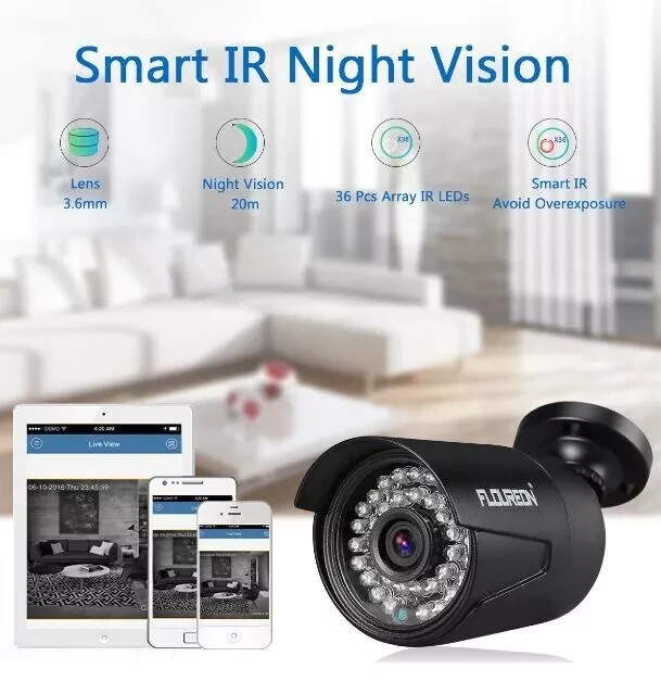 Floureon Security Camera NTSC System 8 AHD Cameras, 1080P