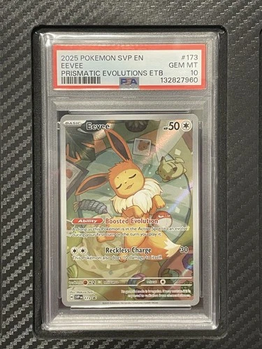 2025 PSA 10 Eevee #173 Prismatic Evolutions ETB Black Star Promo Pokemon TCG S&V