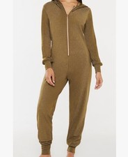 Savage X Fenty Sleep  Shine Hoodie Jumpsuit S Green Gold Shimmer One Piece