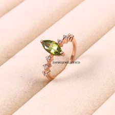 Natural Peridot Ring, August Birthstone, Peridot Jewelry, Anniversary Ring
