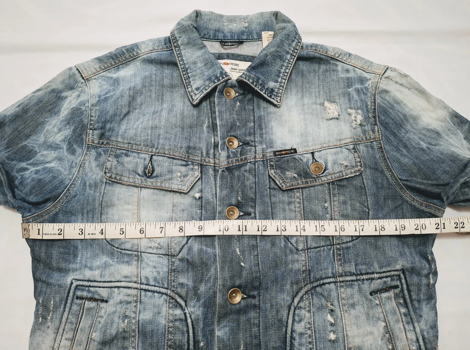 Bon Jovi, Energie Patched Battle Denim Mens Jacket Size M - product detail image 21