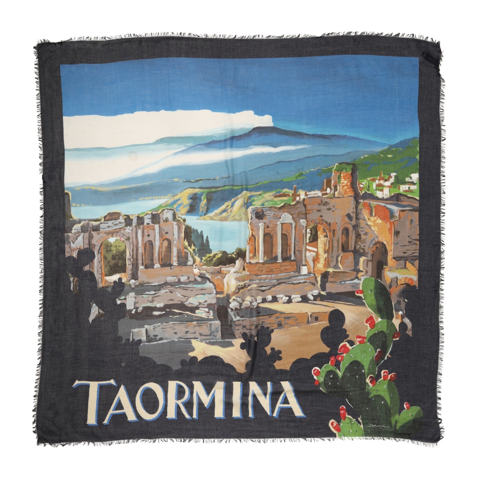 DOLCE - GABBANA Men Scarf Multicolor Taormina Modal Shawl 130cm x 130cm 600usd 57190₽