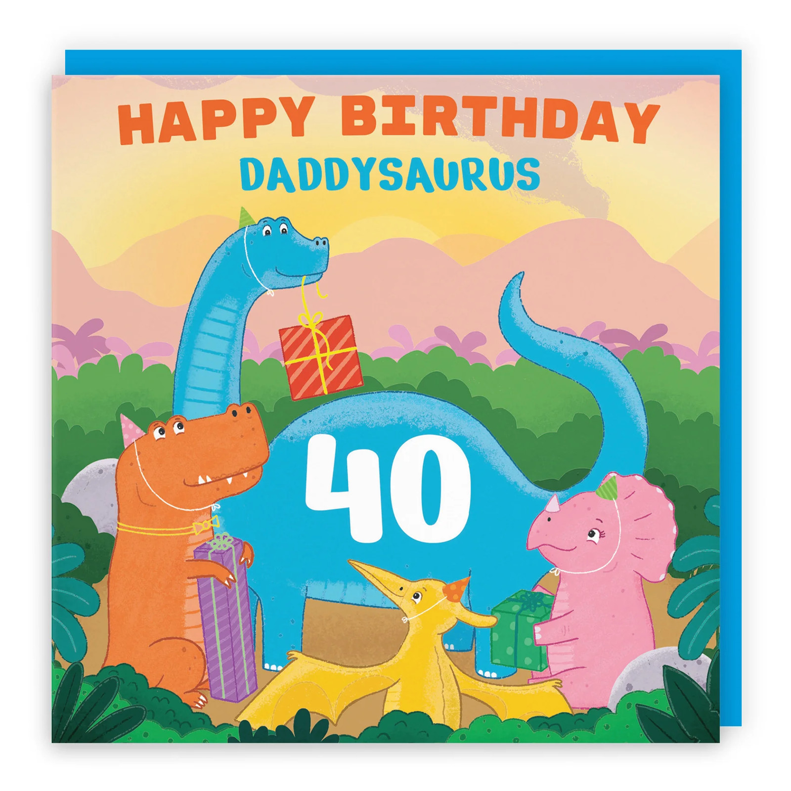40th Daddy Dinosaur Party Birthday Card Imagination
