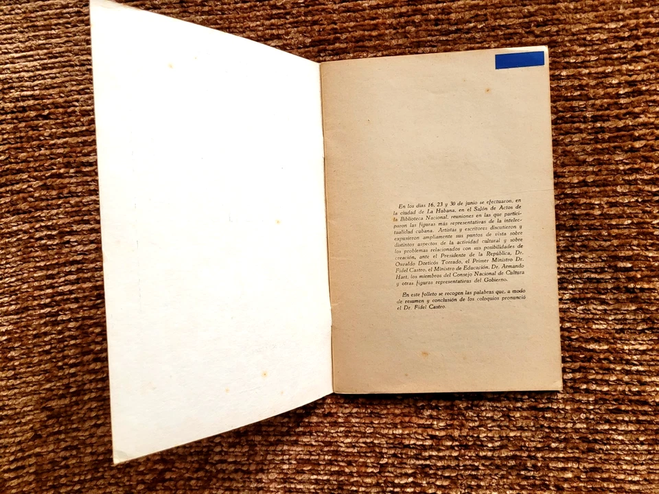 Palabras a los intelectuales by Fidel Castro(VG)1961 1st Ed.See notes and pics. - Image 3 of 3