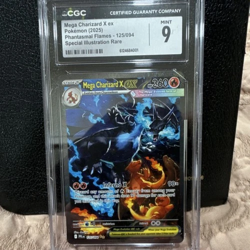 Pokémon Mega Charizard X ex CGC 9 Phantasmal Flames SIR 125/094
