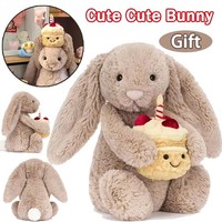 Beige Bunny 'Birthday' Soft Stuffed Toys NWT w/ Dust Bag Birthday Xmas Gift