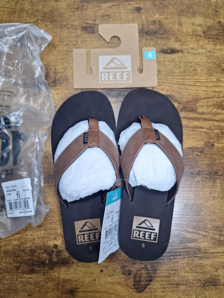 Sandalias Reef Twin Pin, para hombre talla 6, sandalias con correa marrón Foto 2 de 3