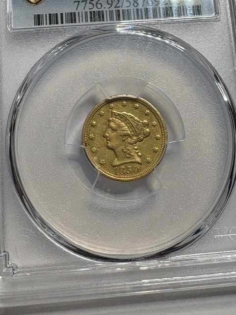 1850 C (GOLD COIN) $2.50 Half Eagle, Liberty Cap, ( MINT MARK CHARLOTTE N. C. ) 