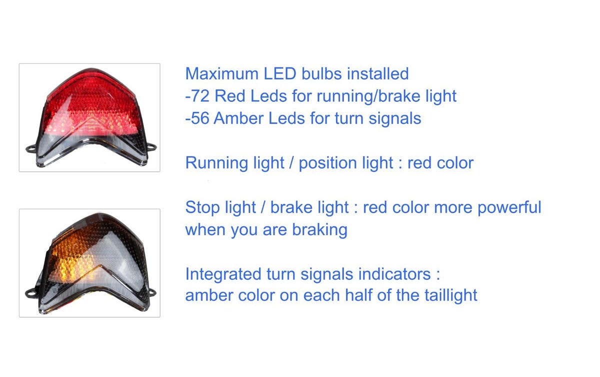 For Kawasaki Ninja ZX10R;ZX6R;2005-2006;Sequential LED Rear Lamp