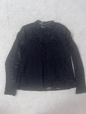 Very Women's Black Lace Detail Long Sleeve Top With Sweetheart Neckline Panel 12