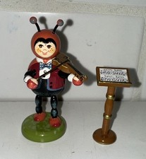 Kathe Wohlfahrt Ladybug Playing Violin With A Music Stand Germany
