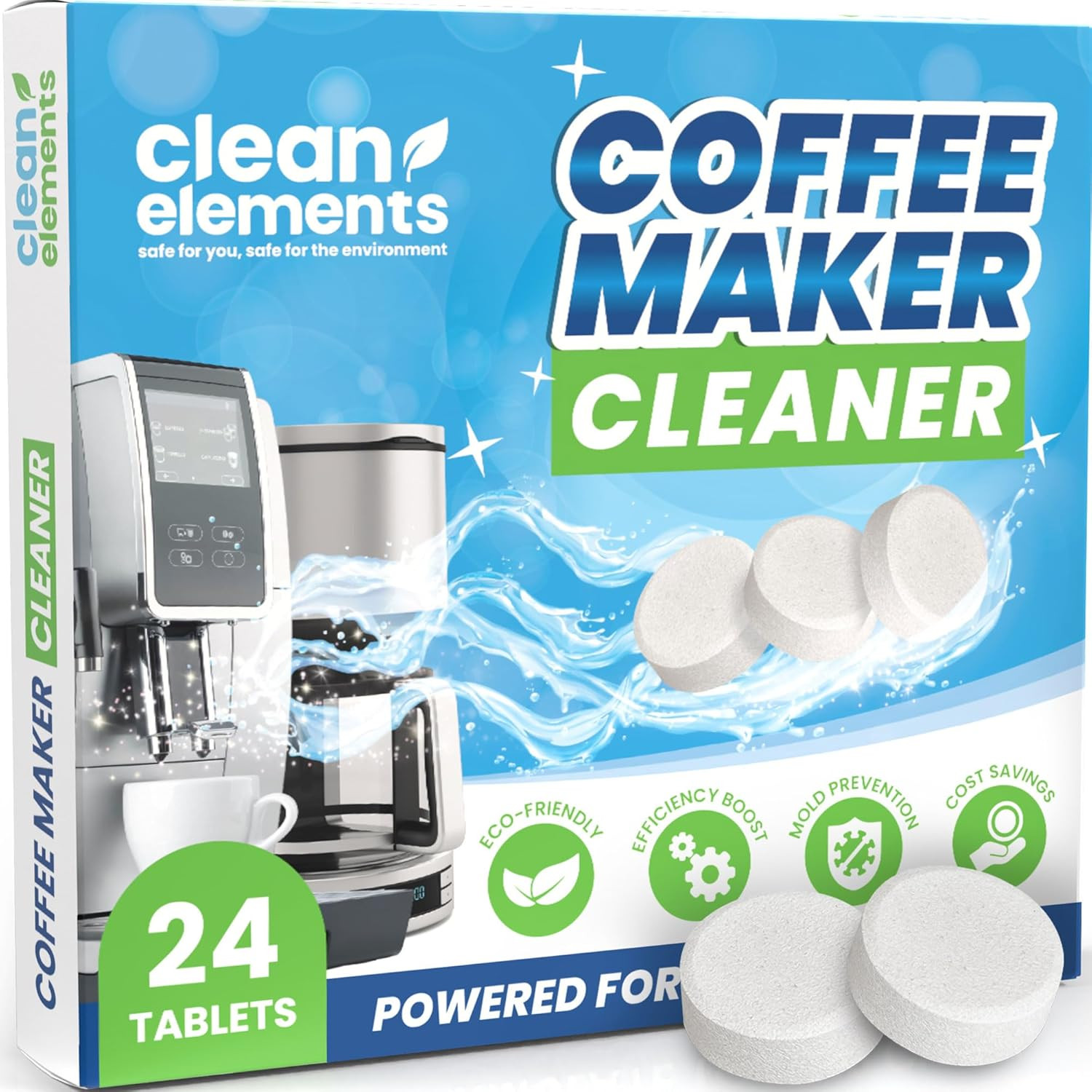 Coffee Maker Descaler Tablets 24 Pack Cleaner for Keurig Nespresso Breville