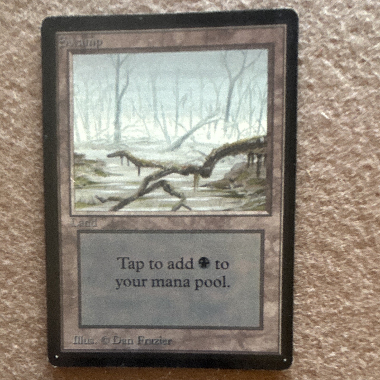 MTG Beta Swamp (A) Basic Land Dan Frazier Black Vintage 1993 LP