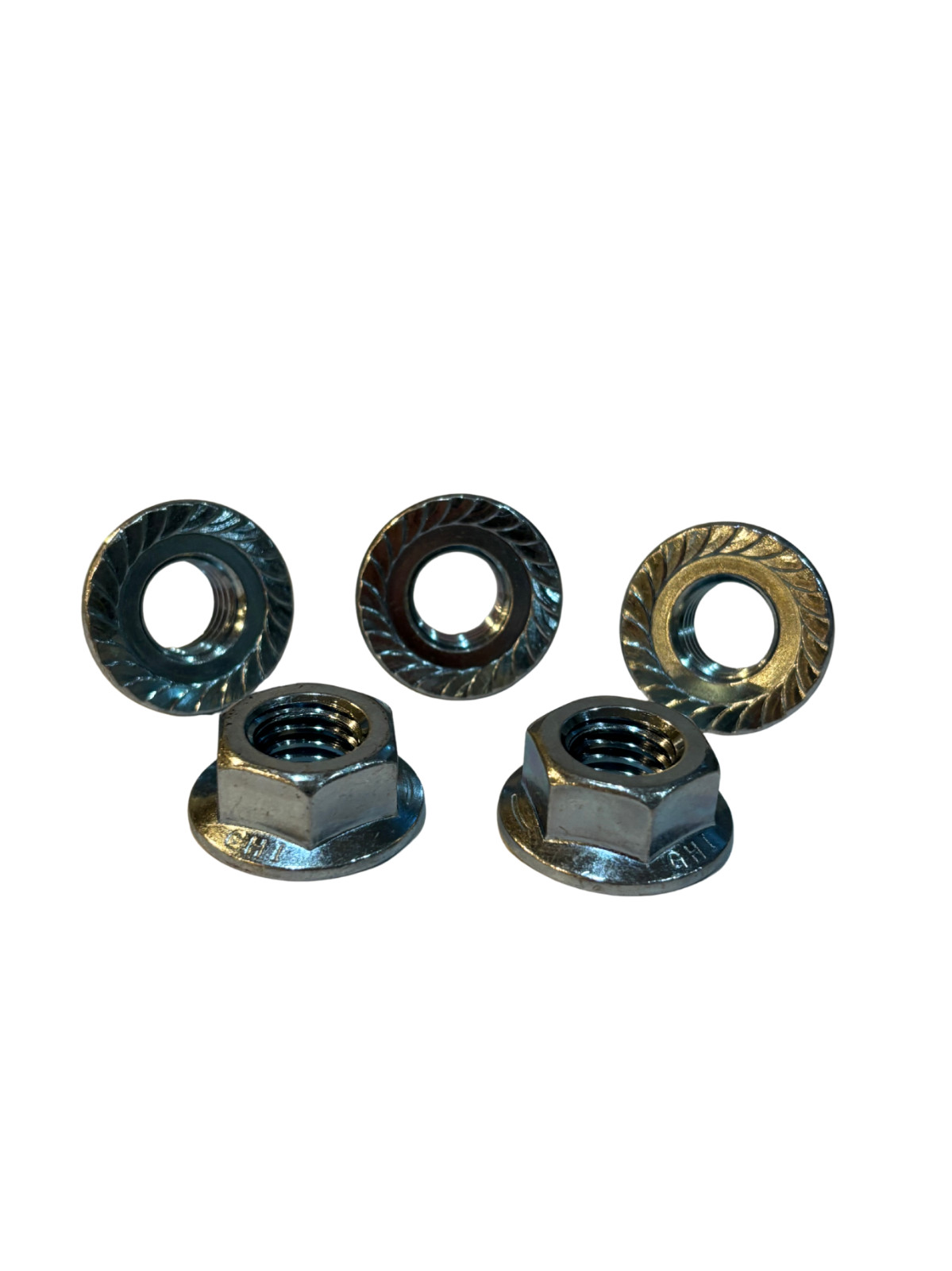 (50 Pcs) 1/2"-13 Grade 5 Serrated Flange Whiz Lock Nuts Coarse Thread Zinc Clear