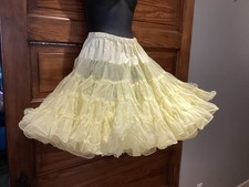 Partners please Malco modes petticoat crinoline Square Dance Yellow M Rockabilly
