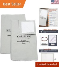 2pcs Multi-Layer Jewelry Cleaning Cloth, Large Silver Polishing Cloth, 100% C...